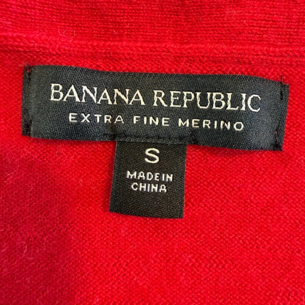 BANANA REPUBLIC Merino Wool Crew Neck Sweater Red Small - Picture 10 of 11